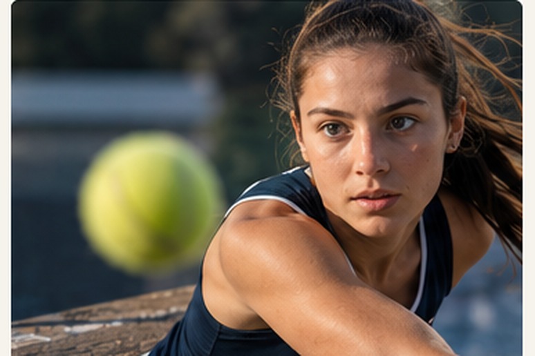 Visione e sport: atleta che segue visivamente una palla in movimento.